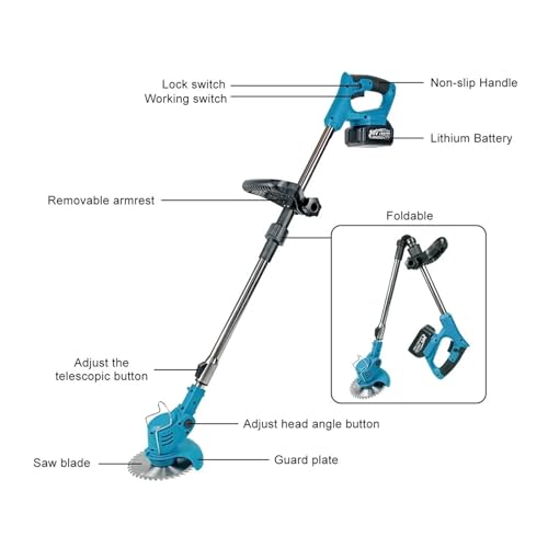 Cortadora de césped inalámbrica para solucionar problemas de espacio con longitud ajustable 18V 3