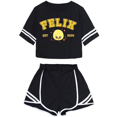 Image of CHAIRAY SKZ Merch Sets Skzoo Felix Hyunjin Bangchan Lee Know Support Album Shirt + Shorts Changbin Han I.N Tee Top Suit