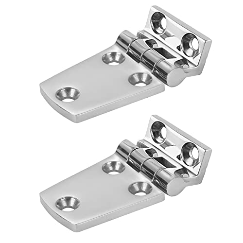 9Tong À toute épreuve Charnière de bateau Armoire de pont d'armoire Charnière pour bateaux en acier Côté court décalé trappe de charnière marine polie par miroir SUS316 1.51 inch x 2.62 inch 2pcs Cover