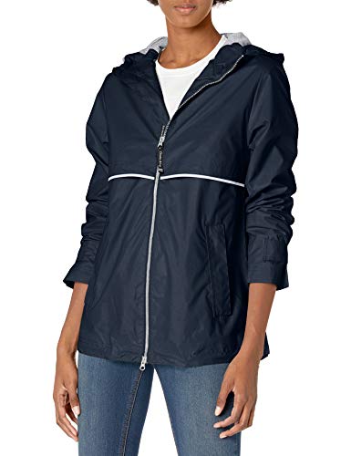 Charles River Apparel womens New Englander Wind & Waterproof Rain Jacket, True Navy Reflective, M
