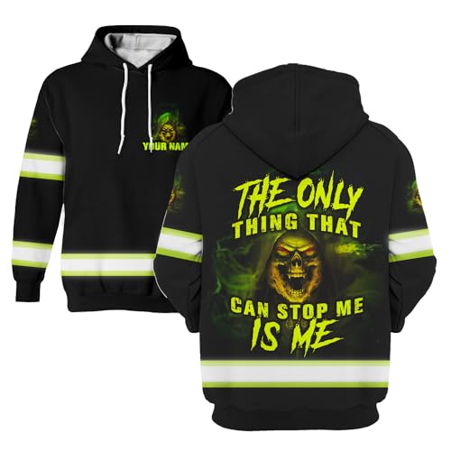 Maddly High Visibility Hoodie Skull Funny Quote Collection Safety Workwear Custom Name for Workers, Runners, Truckers