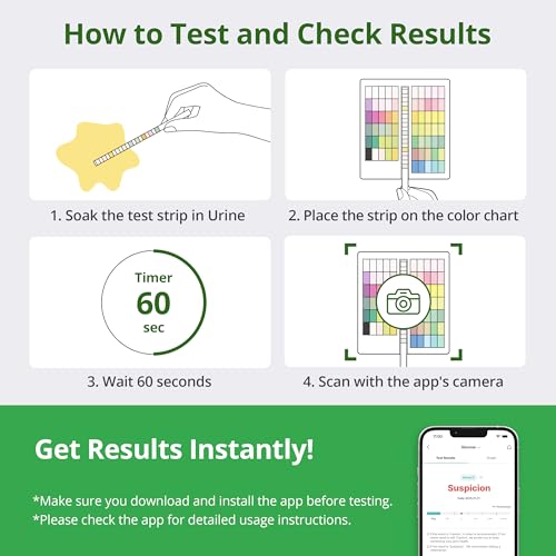 Image of [5Kits] Free Mobile App 10 Parameter Urine Test Strips for Cat & Dog, Cat & Dog UTI Test Strips at Home ; Glucose, Specific Gravity, pH, Ketone, Protein & More