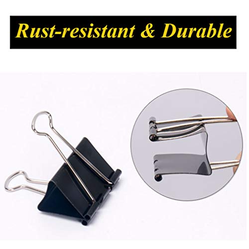 48 Pcs Large Binder Clips 1.61 inch Paper Clamps Clips Black Binder Clips Office Home Use