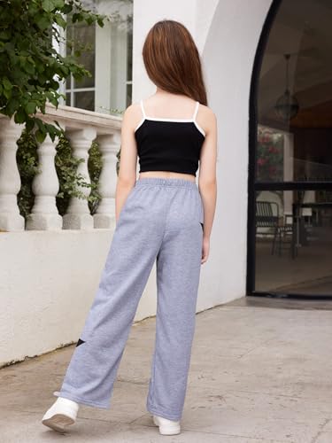 SOLY HUX Girl's Graphic Sweatpants Star Print Cute Sweat Pants Elastic High Waisted Wide Leg Long Pants2