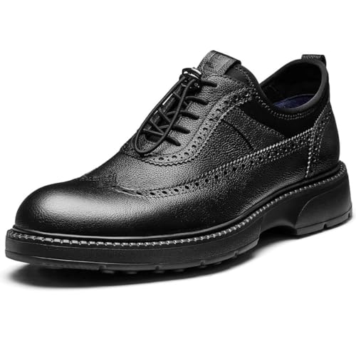 Men's Dress Shoes Casual Genuine Leather Wingtip Oxford Shoes Comfort Formal Business Wedding Derby Sneakers