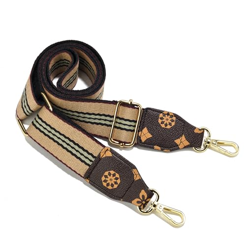 Image of Purse Strap Wide Replacement Crossbody Bag Straps, 1.5 inch Canvas Handbag Shoulder Strap, Adjustable Tote Belt(Gold Hardware