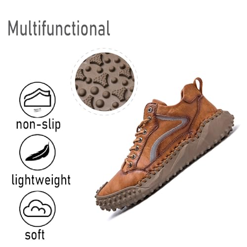 Mens Casual Shoes Comfortable Walking Hiking Shoes Leather Oxfords Fashion Sneakers Non-Slip Driving Shoes4