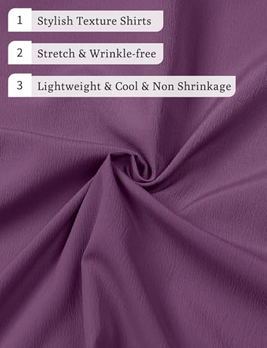 Image of JEMITOP Mens Stretch Wrinkle Free Texture Shirts