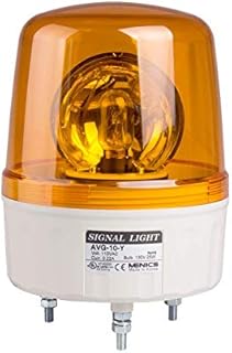 AVG-10-Y, Beacon Rotating Light, 135mm Yellow Lens, Stud Mount, Incandescent Bulb, 110V AC 25W