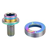 M815mm Mountain Road Bike Crank Bolt Bottom Bracket BB Axle Screws Kit,Bicycle Crank Screw,Bicycle Road Modification Square Hole Central Axis Titanium Alloy Screw Dust Cover BB Screw Set