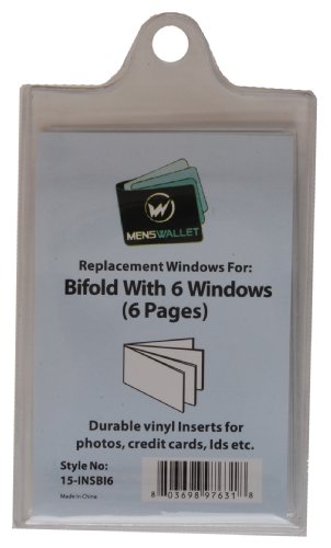 Set of 2 - Replacement Insert for Wallets, Card or Picture Insert by Mens Wallet (Bifold 6Pages)