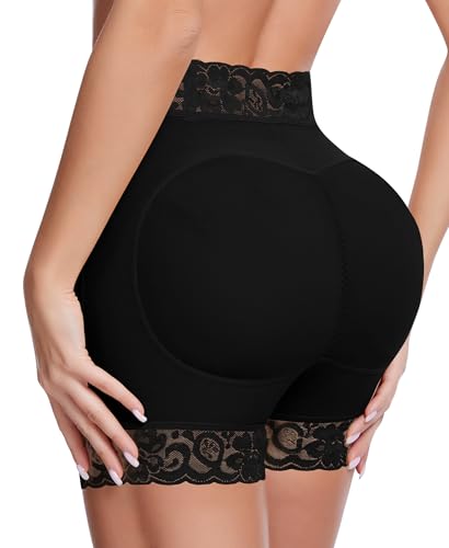 Image of Padded Underwear for Women Butt Pads Shapewear Shorts Booty Padding Lace Panties Butt Lifter Hip Enhancer