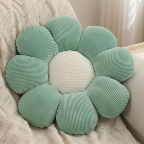 Image of HOKIPO Floral Decorative Throw Pillow for Bed Couch Sofa Plush Aesthetic Cushion for Home Decor Props - 42 cm, Fern Green (AR-6234-GRN)