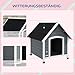 PawHut Hundehütte aus Holz Kleintierhaus mit Asphaltdach Outdoor Hundehöhle korrosionsbeständig Hundehaus mit herausnehmbarem Boden für mittelgroße Hunde 75 x 88 x 82 cm Grau