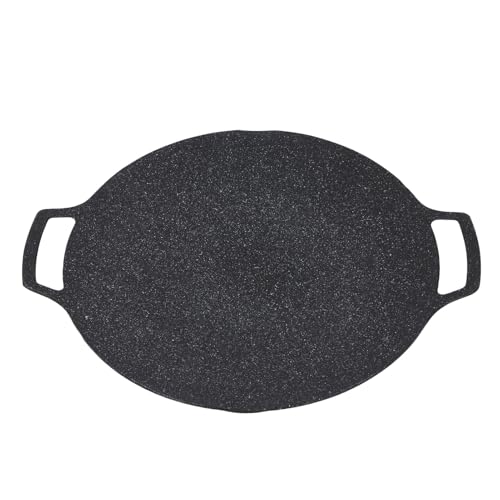 WOHPNLE Bandeja de parrilla coreana con manijas dobles: plancha de barbacoa de aluminio liviana para gas de inducción y campamento al aire libre Cocina familiar sin estribo esencial