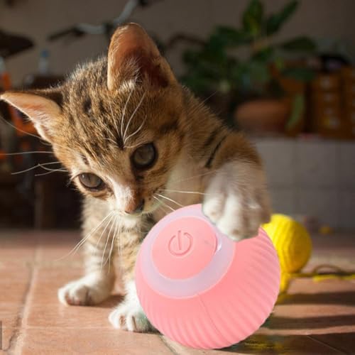 Bola de brinquedo interativa inteligente para gatos, bola giratória automática de 360° com USB recar