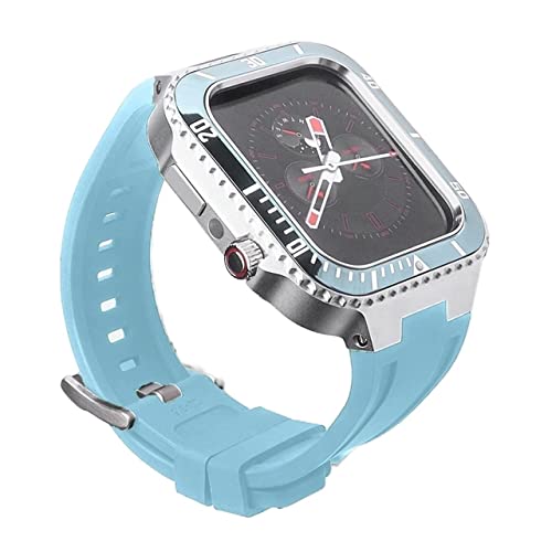 Kit modification luxe Apple Watch 45mm 44mm bracelet premium silicone armature métal