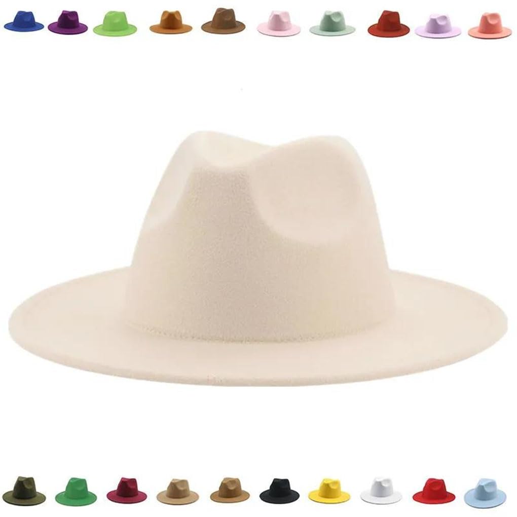 Fedora Cappello da donna invernale da uomo cappelli per le donne formali per matrimoni decorano Panama Cap Fedoras grigio chiaro 9 56-58 cm (adulti)