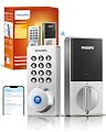 Philips Wi-Fi Door Lock, WiFi Smart Lock Keyless Entry Deadbolt for Front Door, Remote Control, Built-in WiFi, APP Fingerprint Passcode Unlock, Auto Locking