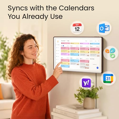 Image of Dragon Touch 21.5 inch Digital Calendar Chore Chart - Digital Picture Frame, Smart Family Planner, Hearth Display Desk Digital Calendar Best Gift for Women, Mom,Christmas, Wedding
