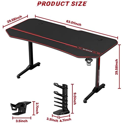 Houkai 63 Inch Gaming Desk E-Sports Computer Table Pc Desk Gamer Tables Workstation With Usb Gaming Handle Rack #TOP1