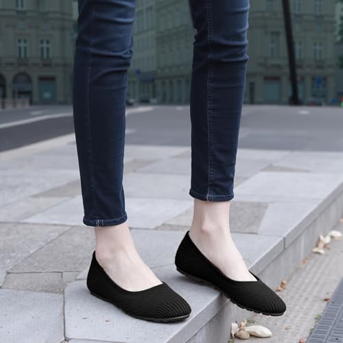Flats for Women Ballets Shoes: Comfortable Knitted Dressy Work Flats - Ladies Wedding Flat Casual Shoes2