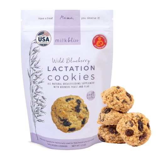 MilkBliss Wild Blueberry Soft Baked Oatmeal Lactation Cookies