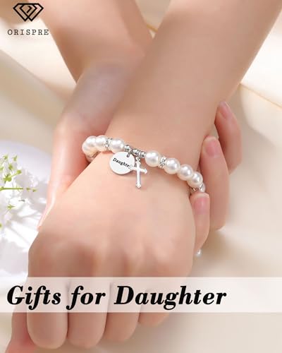 Peal Cross Bracelet for Girls Daughter Granddughter Goddaughter Baptism Communion Confirmation Birthday Christmas Gifts2