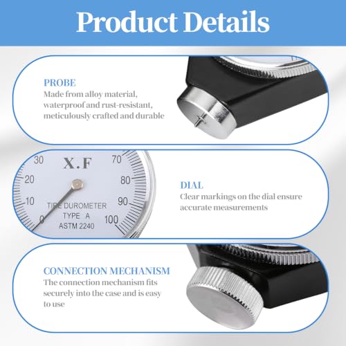Image of A Durometer, Rubber Hardness Tester, Rubber Tire Durometer Hardness Tester Meter 0-100 HA(Type A)