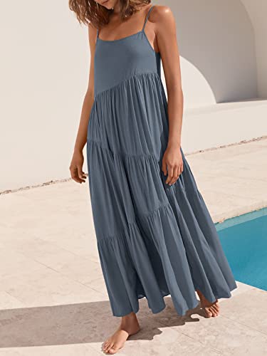 Image of ANRABESS Women Summer Casual Loose Sleeveless Sundress Spaghetti Strap Flowy Boho Linen Beach Vacation Maxi Long Dress