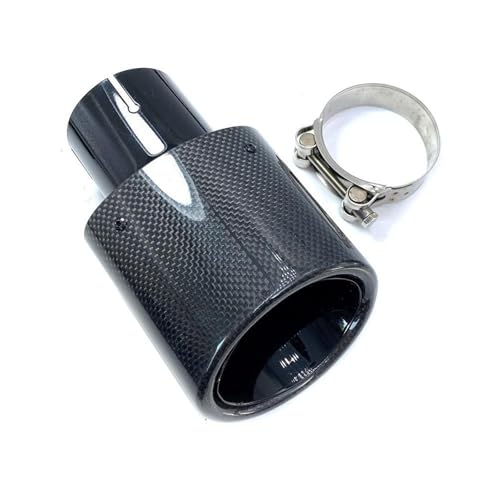 Tubo de escape de coche universal con silenciador de fibra de carbono ovalado 63-105mm