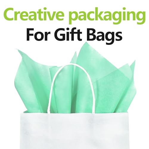 Image of Bobobag 100 Sheets Light Green Tissue Paper, 20 inch x 14 inch Tissue Paper for Gift Bags, Bulk Gift Wrapping Tissue for DIY Crafts, Birthday, Christmas and Holiday Decor