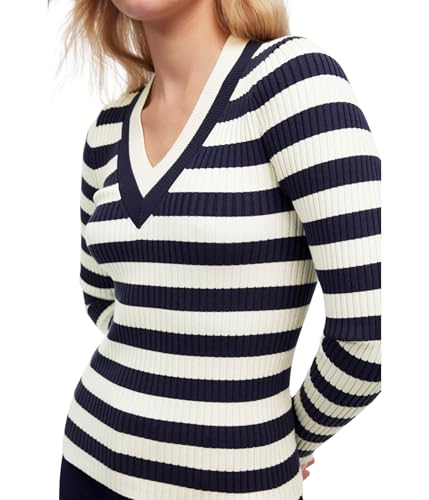 Madewell Women's Stripe V-Neck Arden Merino Stretch3