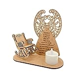 Adorno navideño Paraíso mecedora con LED Memorial Ornamento O3K5 Navidad Escritorio Vela Madera Candelabro