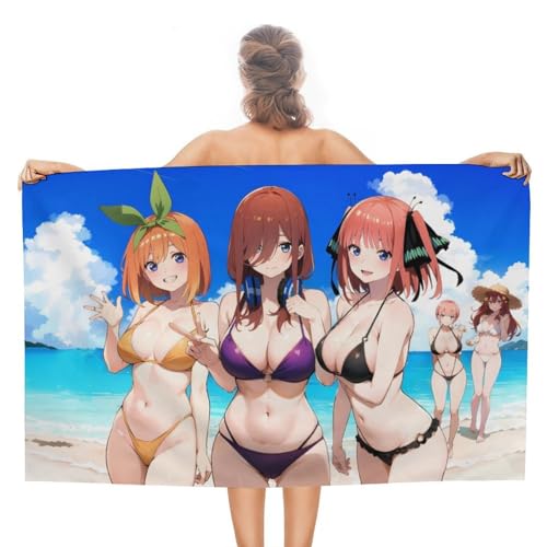 五等分の花嫁 バスタオル 大判 多機能 上品 高い不透明度 ふわふわ 遮光バスタオル プール 赤ちゃん用 大人用 タペストリー バス用品 男女兼用 80×130cm