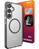 ZAGG Santa Cruz Snap Samsung Galaxy S25+ Case - Slim, 13ft Drop Protection, Fast Wireless Charging Compatible, Graphene Strength, 70% Recycled Material, Anti-Scratch, Secure Grip, Clear, Black