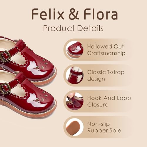 Image of Felix & Flora Toddler Little Girl Mary Jane Dress Shoes - Ballet Flats for Girl Party School Shoes