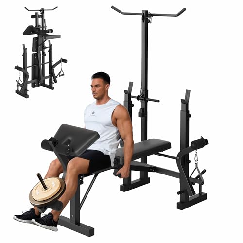 Multifunktional Hantelbank Klappbar, Verstellbar Hantelbank Set Mit Beincurler Haushalt Fitnessgeräter Für Kniebeuge, Bankdrücken, Rumpfbeuge,Training Bank Neigen, Beinbeuger Für Zuhause Multifunktional Hantelbank Klappbar, Verstellbar Hantelbank Set Mit Beincurler Haushalt Fitnessgeräter Für Kniebeuge, Bankdrücken, Rumpfbeuge,Training Bank Neigen, Beinbeuger Für Zuhause 