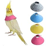 WOOPSOO Anti-Bite Elizabethan Collar for Budgerigar Lovebird Cockatiel Cockatoo Parrots Hamster, Recovery Cone Bird Collar, Anti-Grab Feather Neck Collar, Soft Adjustable Felt Neck Protector