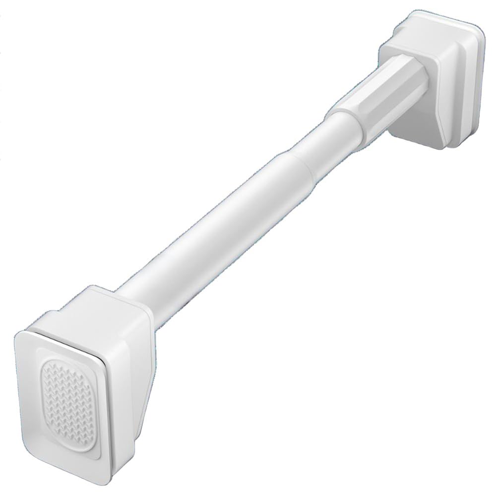 GLDYTVF Extendable Silver Curtain Rod - No Drilling Stainless Steel Tension Pole for Living Room Bedroom Bathroom Balcony - Adjustable 110-190cm Easy Install Modern Decor