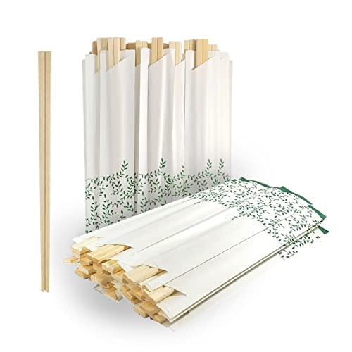 Image of Solid No Splinter Chopsticks 80 pairs | Individually Wrapped Disposable Wooden Chopstick | Best for Sushi & Asian Dishes (80 sets)