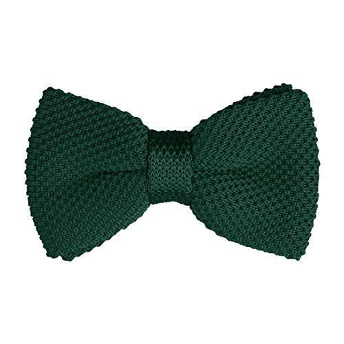 Allegra K Men's Pre-Tied Bowtie Adjustable Neck Solid Color Knitted Bow Tie One Size Deep Green #TOP16