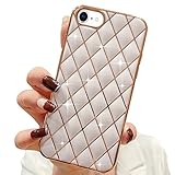 【Brillant Design pour les Femmes】Design élégant avec des lignes géométriques dorées, laissez votre iPhone 8/7/SE 2020/6S/6 briller à la lumière ou au soleil.