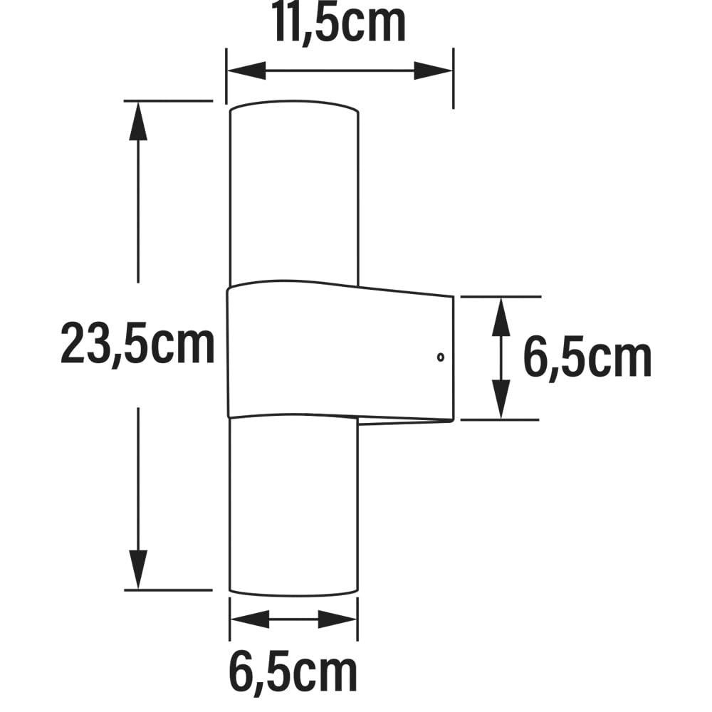 Konstsmide Up Down Outdoor Wall Light Temi Black, Twin Up Down - Image 3