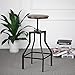 Susany Höhenverstellbarer Drehhocker, höhenverstellbar, Hocker im Industrie-Stil, Pinewood-Natur, aus Metall, Top, Metall, Dining Chair, Stuhl im Industrie-Stil, Vintage-Hocker