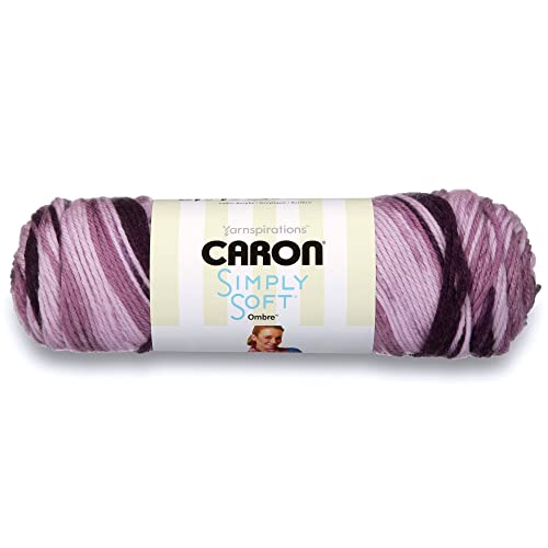 Image of Caron Simply Soft Grape Purple Ombre Yarn - 3 Pack of 141g /5oz - Acrylic - 4 Medium (Worsted) - 235 Yards - Knitting /Crochet