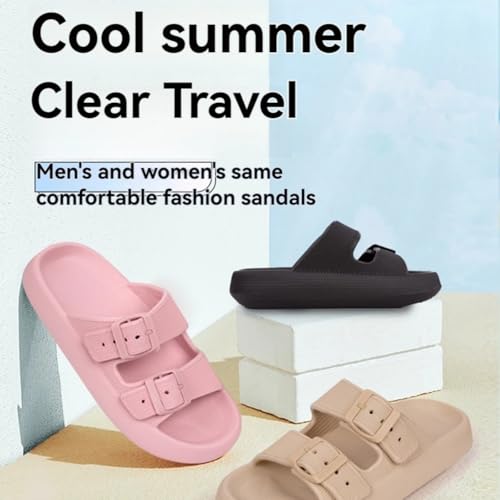 Cloud Pillow Slides for Women Double Buckle Adjustable Sandals Non-Slip Slippers Indoor & Outdoor3