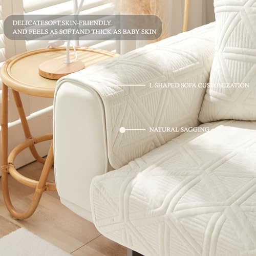 Housse de canapé antidérapante en forme de L protège canapé 240cm