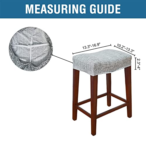 Krfoonn 2 Pack Rectangle Bar Stool Covers Printed Chair Seat Slipcovers Washable Stool Upholstered Protector Slipcover For Dining Room Living Room With Nonslip Elastic Band, 02 #TOP4