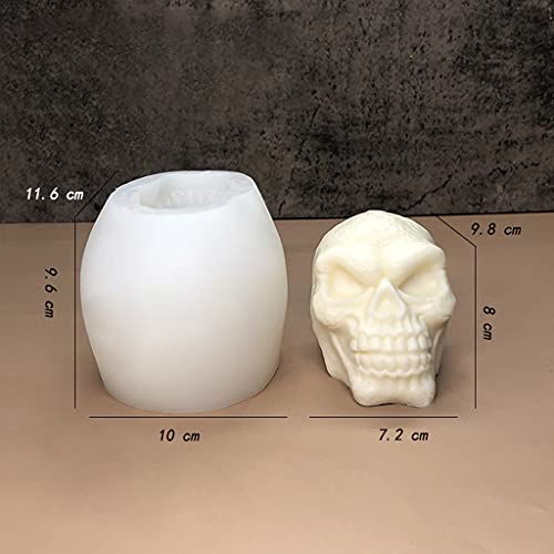 JIUYECAO Halloween-Totenkopf-Kerzenform, 30 ml, 3D-Totenkopf-Silikonform für Halloween, DIY, Kerzen, handgefertigte… – Bild 8